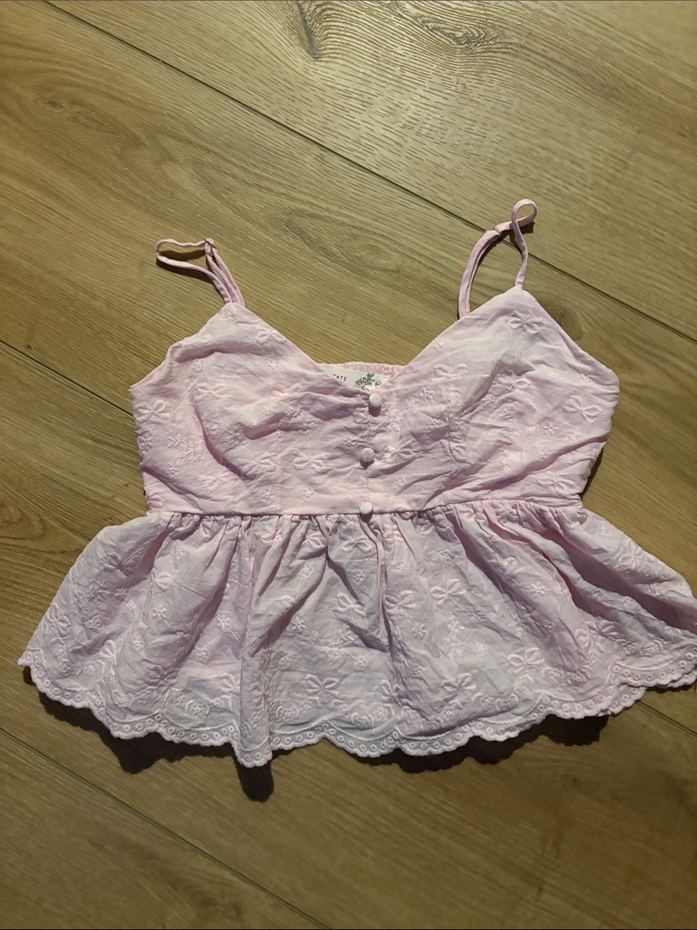 Altard State size XXS pink eyelet top